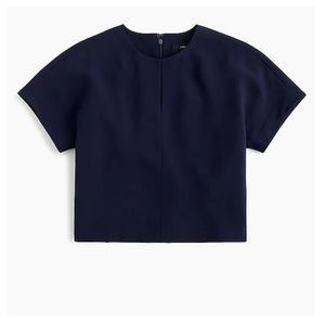 J.Crew Cropped cap-sleeve top in 365 crepe